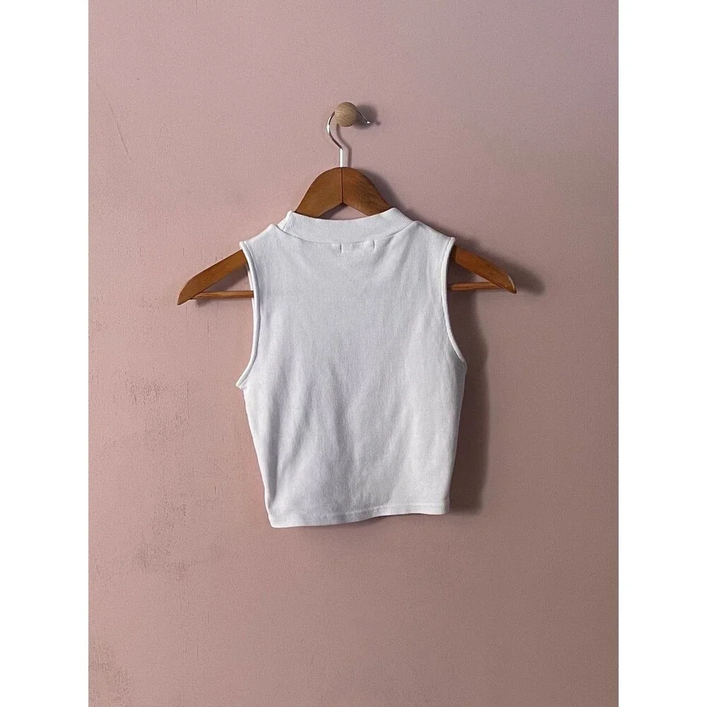 Supré White Mock Neck Crop Top Size S